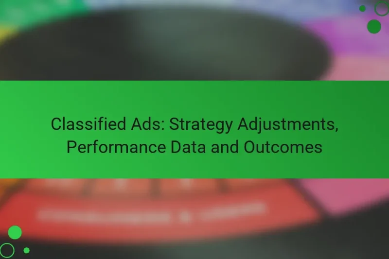 Classified Ads: Strategy Adjustments, Performance Data and Outcomes